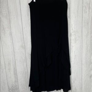 Karen Kane Black Asymmetrical Hi-Low Layered Maxi Skirt. NWT